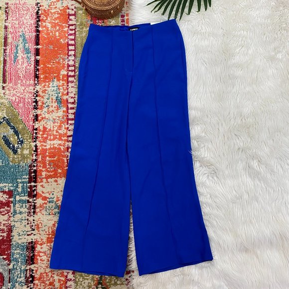 Express Pants & Jumpsuits New Express Royal Blue Pleated High Waist